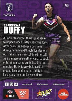 2021 Select AFL Footy Stars #195 Sabreena Duffy Back